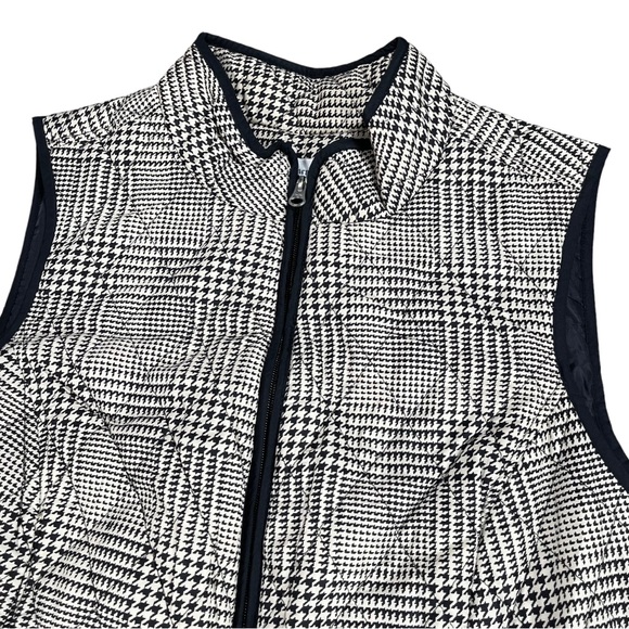 Croft & Barrow plus size 1x black & white houndstooth thin puffer vest EUC - Picture 4 of 15